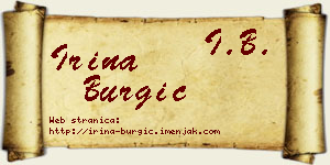 Irina Burgić vizit kartica